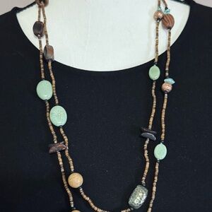Silpada Retired N1569 60”Inch Sterling Silver, Turquoise, Copper, Shell Necklace